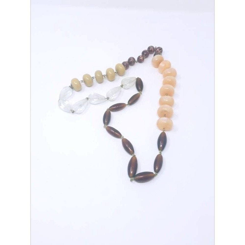 Vtg Retro gold tone wide chunky choker chain bib necklace waterfall multi strand